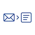 Email envelope auto-populating a CRM record card, depicting how a forwarder's NVOCC sales desk turns inbound enquiries into structured CRM data.